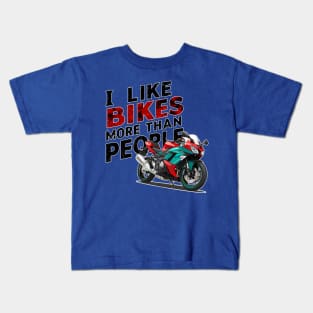 I like bikes more than people Humorous Auto Enthusiast tee 3 Kids T-Shirt